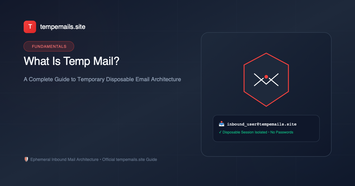 Concept of secure disposable temp mail and digital privacy inbox